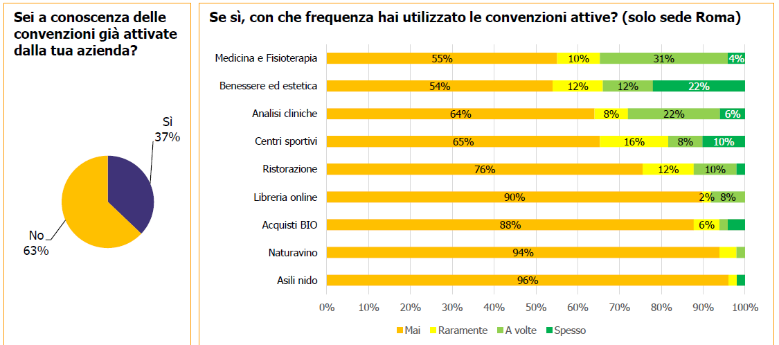 Aree da migliorare su quanto offerto Il 63% dei rispondenti