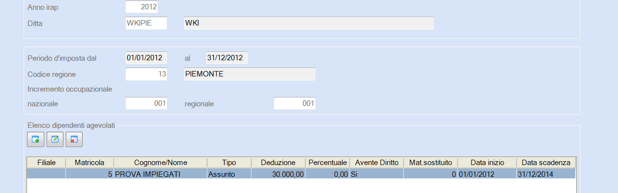 Non è possibile selezionare le aziende filiali che hanno l'elaborazione dell'irpef conglobata alla ditta madre.