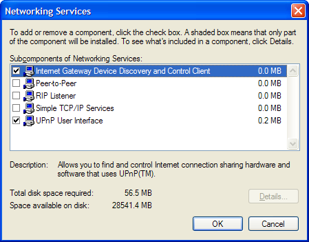 7 Servizi di rete Aggiunta del client di rilevamento e controllo dei gateway Internet Il sistema Windows XP è in grado di rilevare e controllare i gateway Internet (IGD, Internet Gateway Devices),