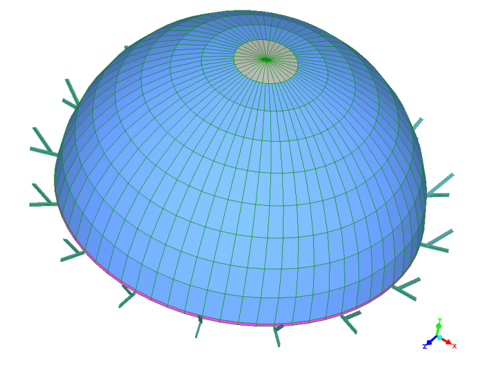 Cupola emisferica planetario Modello di calcolo ai Calcolo AT Engineering -