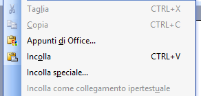 MICROSOFT WORD MENU Le funzioni taglia, copia, incolla, si trovano nella barra dei menù su modifica, e sulla barra degli strumenti.