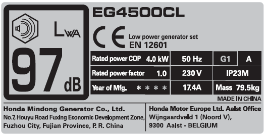 Normativa EN12601 La nuova normativa EN 12601, impone cambiamenti ai dati riportati sulle etichette dei generatori e permette di evidenziarne la qualità e l efficienza.