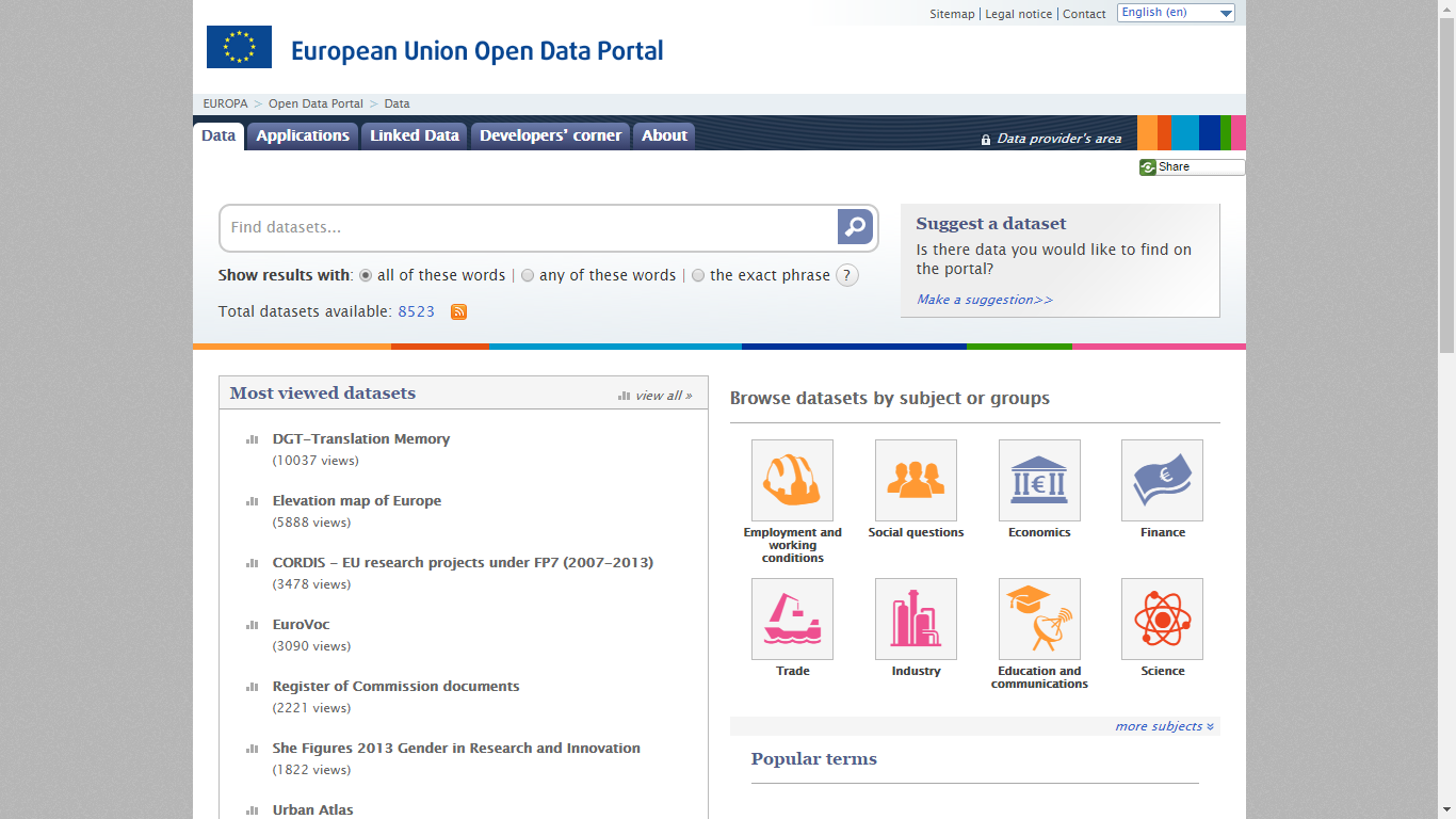 Portali Portale Open Data UE
