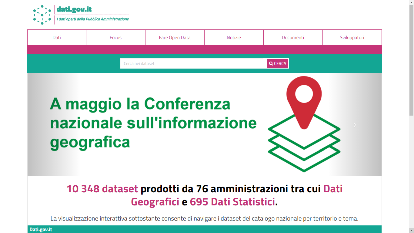 Portali Portale open data nazionale - dati.gov.it (http://www.