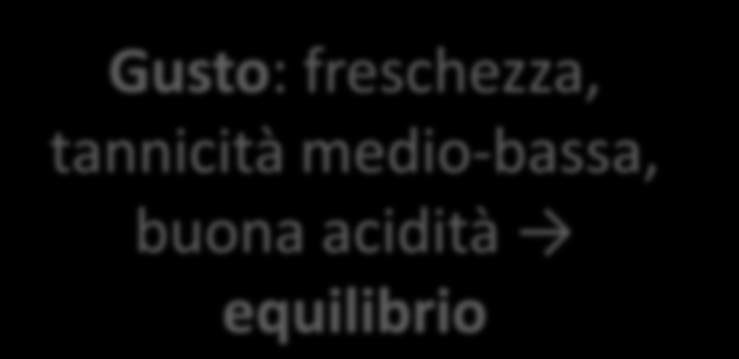 Conclusioni Colore/vista: brillantezza, tonalità rossa accentuata, limpidezza Studiare le componenti del colore e modulare l estrazione per ottenere prodotti di qualità