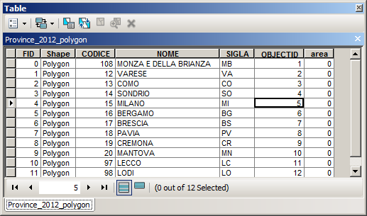 calculate geometry il nuovo attributo è stato