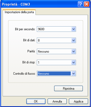 Cliccando su OK compare la finestra mostrata nella Figura 7 dove è possibile selezionare la porta COM alla quale il test jig è connesso.