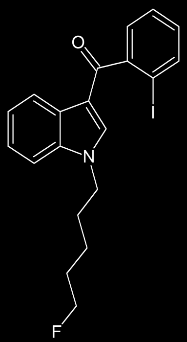 AM-694 1-(5-fluoropentil)-3-(2-iodobenzoil)indolo. BENZOILINDOLI Catena alchilica fluorurata in R1: possibili metaboliti tossici.