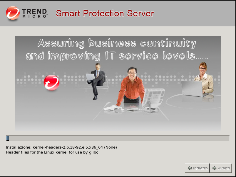 Trend Micro Smart Protection Server per OfficeScan 10.5 Guida introduttiva 12. Al completamento dell'installazione viene visualizzato un messaggio.