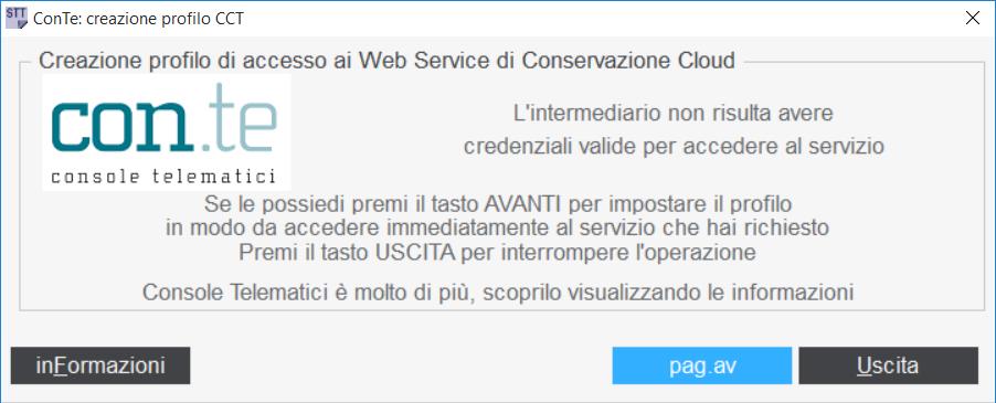 A T T E N Z I O N E È OBBLIGATORIO, prima di procedere al primo invio, eseguire un accesso manuale al sito di conservazione per confermare la scheda servizio.