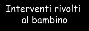 Interventi rivolti al bambino Psicoeducazione Obiettivi modificare l accettabilità sociale del disturbo favorire la comprensione delle caratteristiche del soggetto migliorare il funzionamento globale