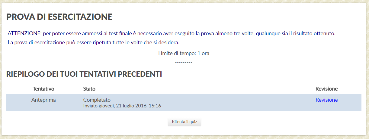 Versione accessibile del corso (versione per non vedenti/ipovedenti) In caso di scelta della versione accessibile del corso contenente la versione testuale (non animata) del corso.