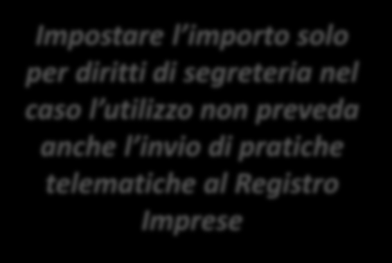 PREPAGATO Impostare l importo solo per diritti di segreteria nel caso l