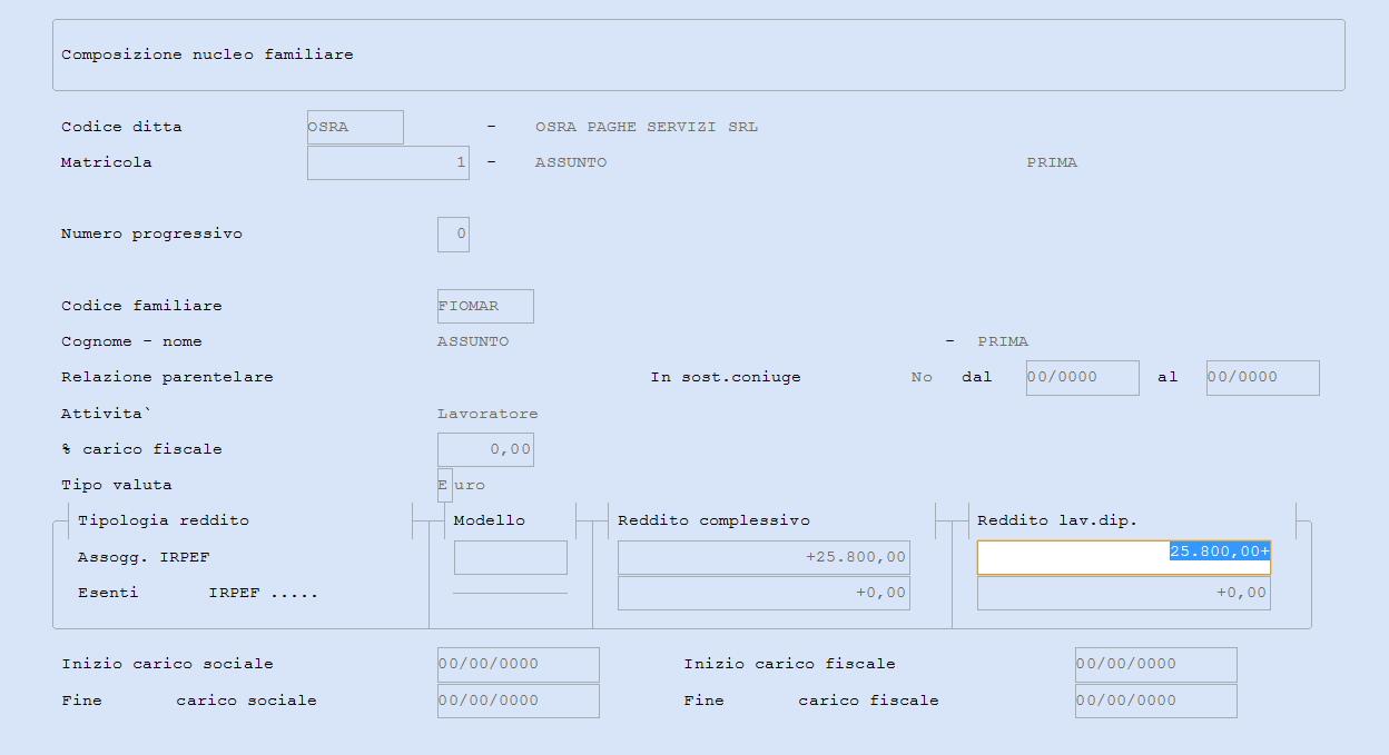 HELP DESK Nota Salvatempo 0004 MODULO Gestione Stato di Famiglia Quando serve La gestione dello Stato di famiglia serve ai fini dell applicazione delle detrazioni d imposta per familiari a carico,