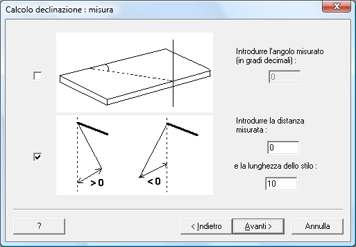 Per calcolare la declinazione con Orologi Solari eseguire i passi seguenti. Lanciare il programma, selezionare Strumenti e Calcolo declinazione.