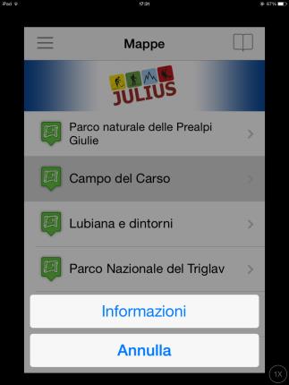 Una reggione si sceglie per vedere la mappa di una regione con tutti i punti di interesse e percorsi tematici segnati.