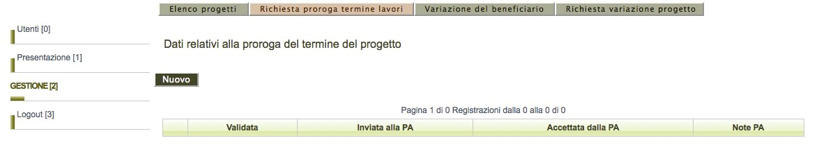 2. Documentazione da compilare e/o caricare sull applicativo web Sfinge utilizzando la sezione Gestione e le relative sottosezioni, (indicate nel paragrafo 1.