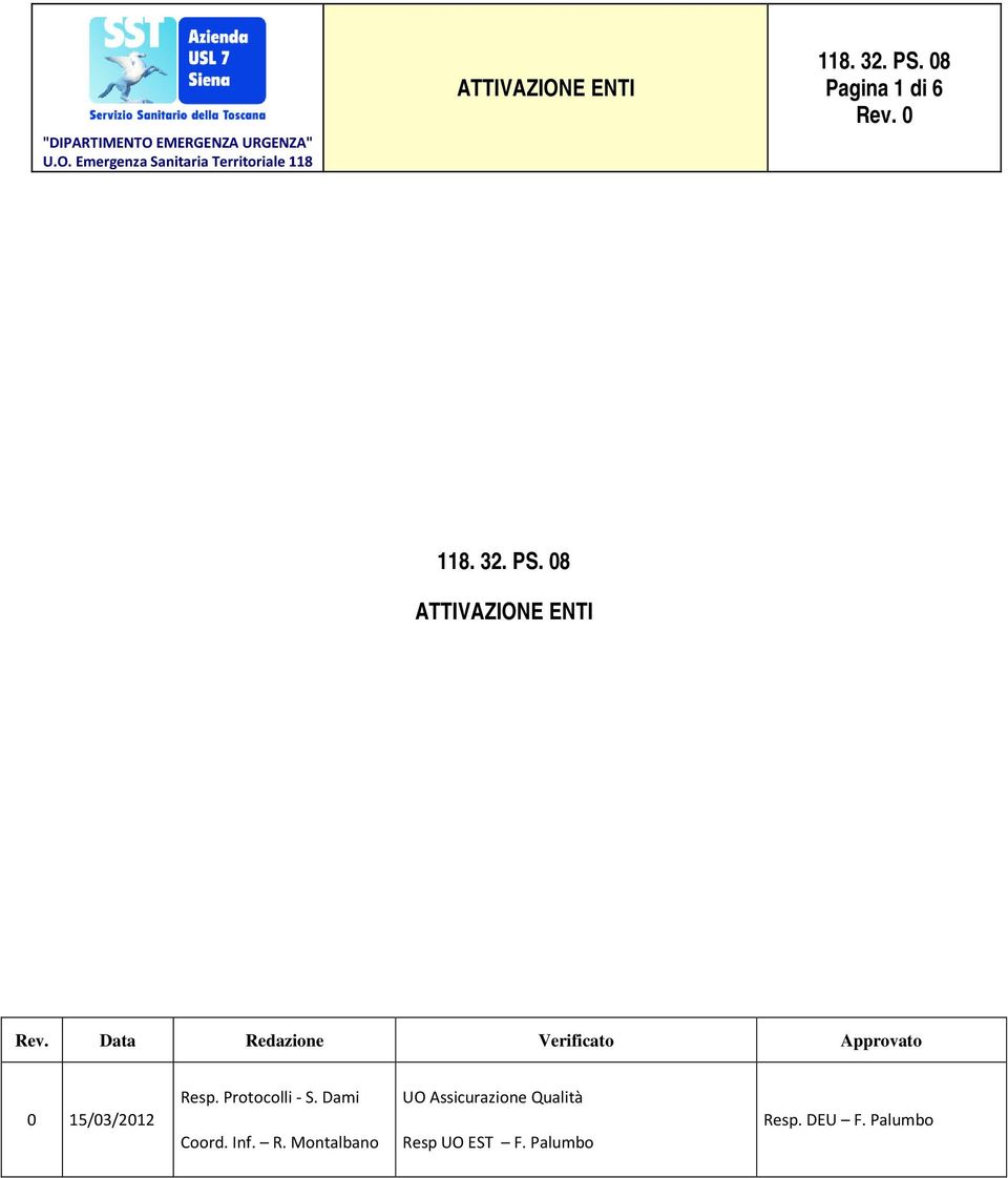 15/03/2012 Resp. Protocolli - S. Dami Coord.