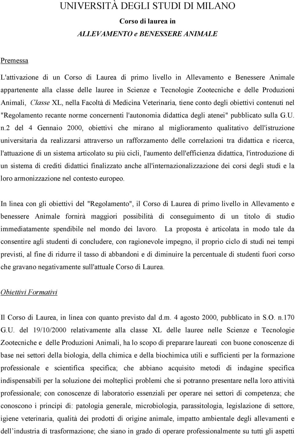 norme concernenti l'autonomia didattica degli atenei" pubblicato sulla G.U. n.