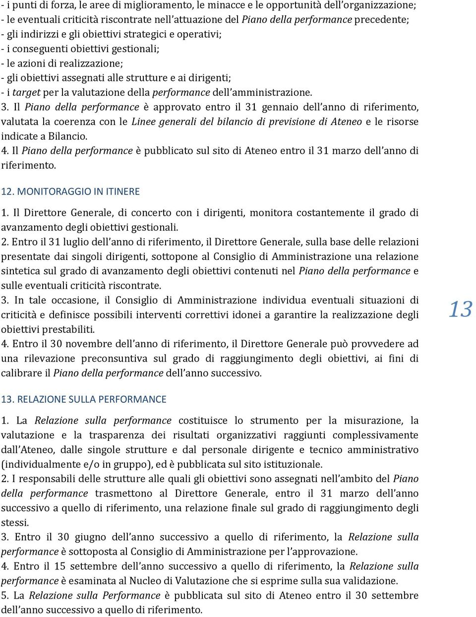 valutazione della performance dell amministrazione. 3.