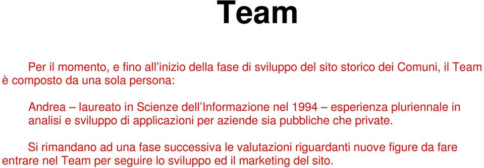 in analisi e sviluppo di applicazioni per aziende sia pubbliche che private.