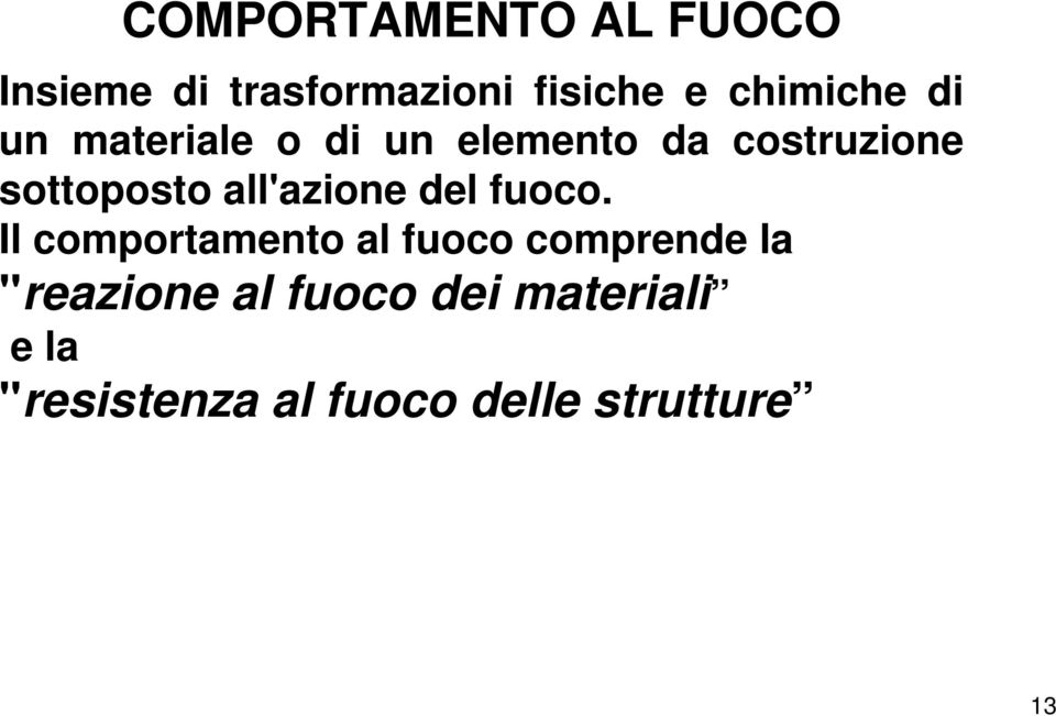 sottoposto all'azione del fuoco.