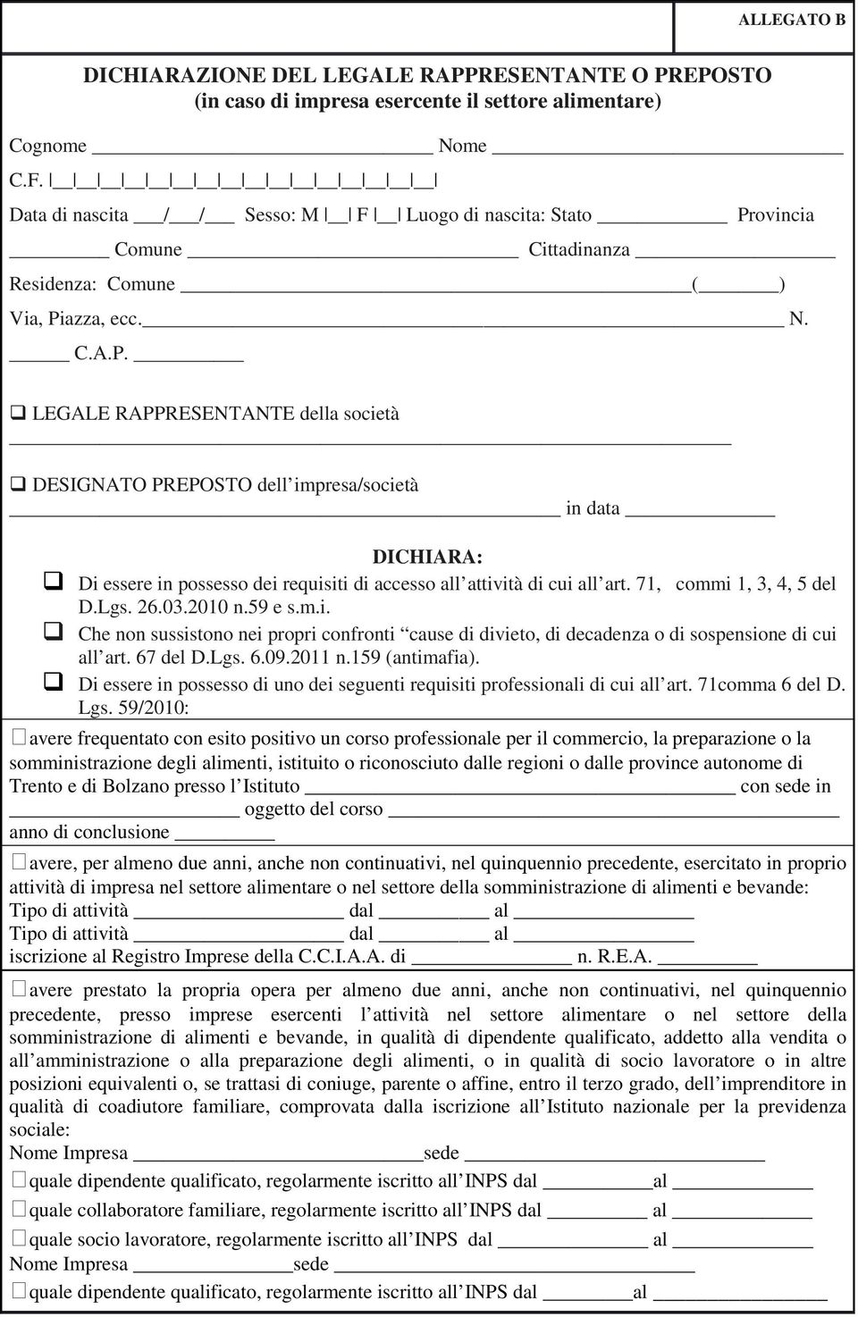 ovincia Comune Cittadinanza Residenza: Comune ( ) Via, Pi