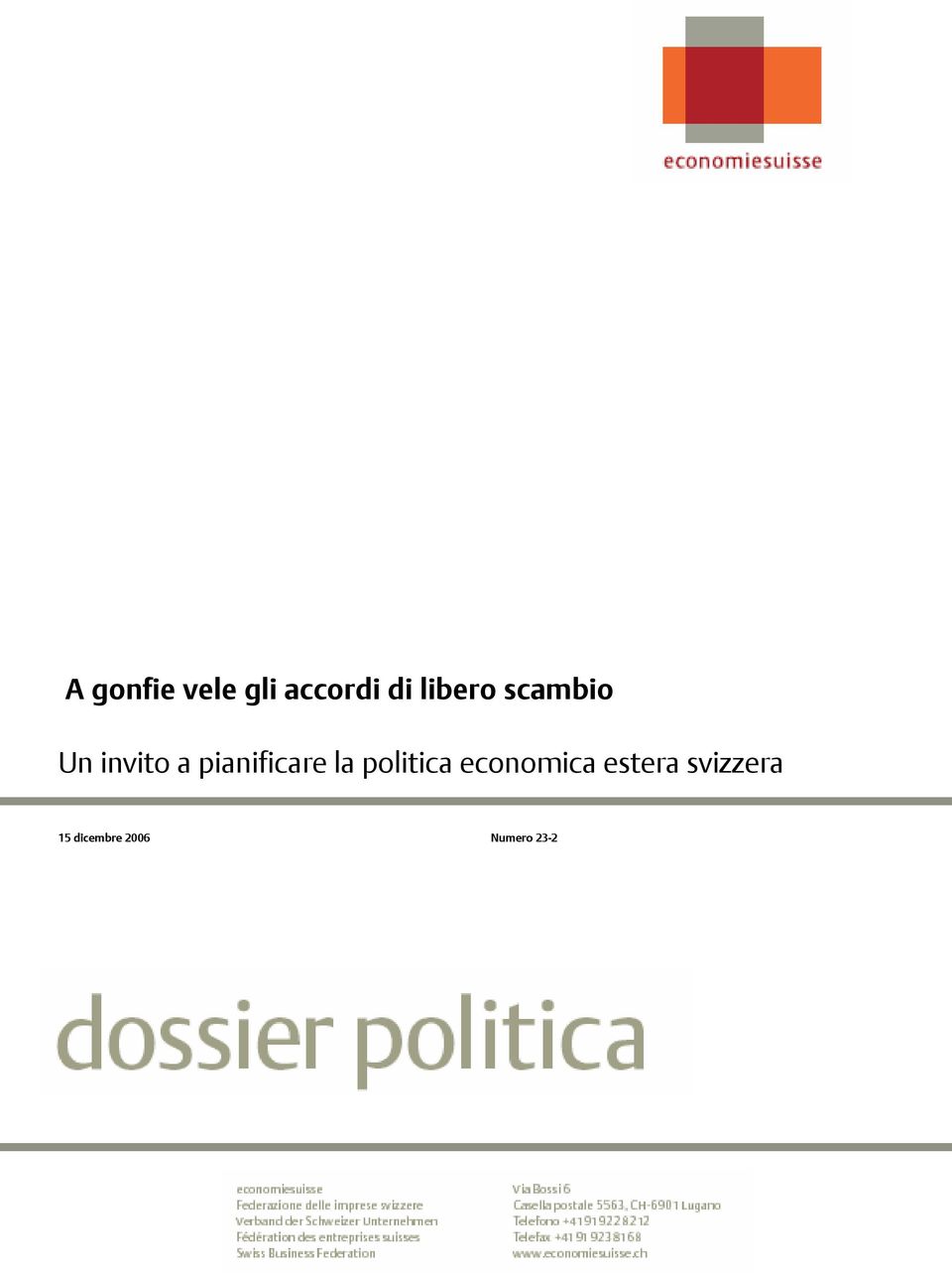 pianificare la politica economica