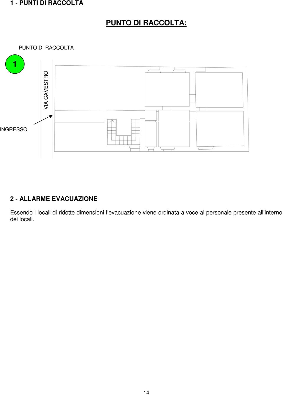 Essendo i locali di ridotte dimensioni l evacuazione