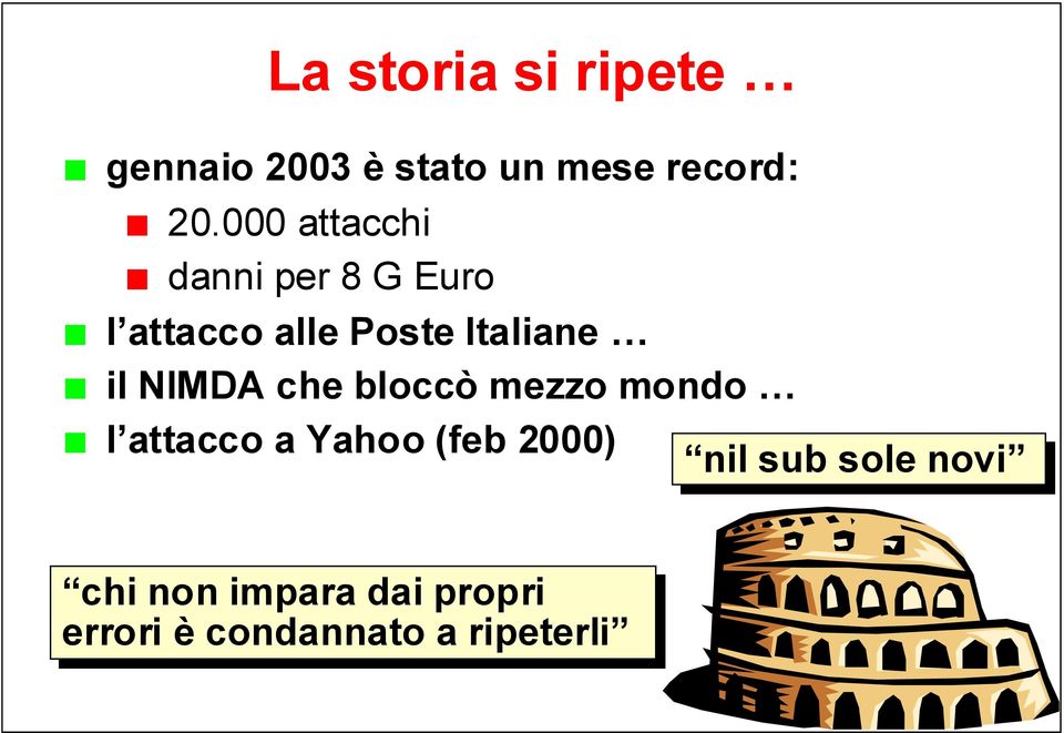 NIMDA che bloccò mezzo mondo l attacco a Yahoo (feb 2000) nil