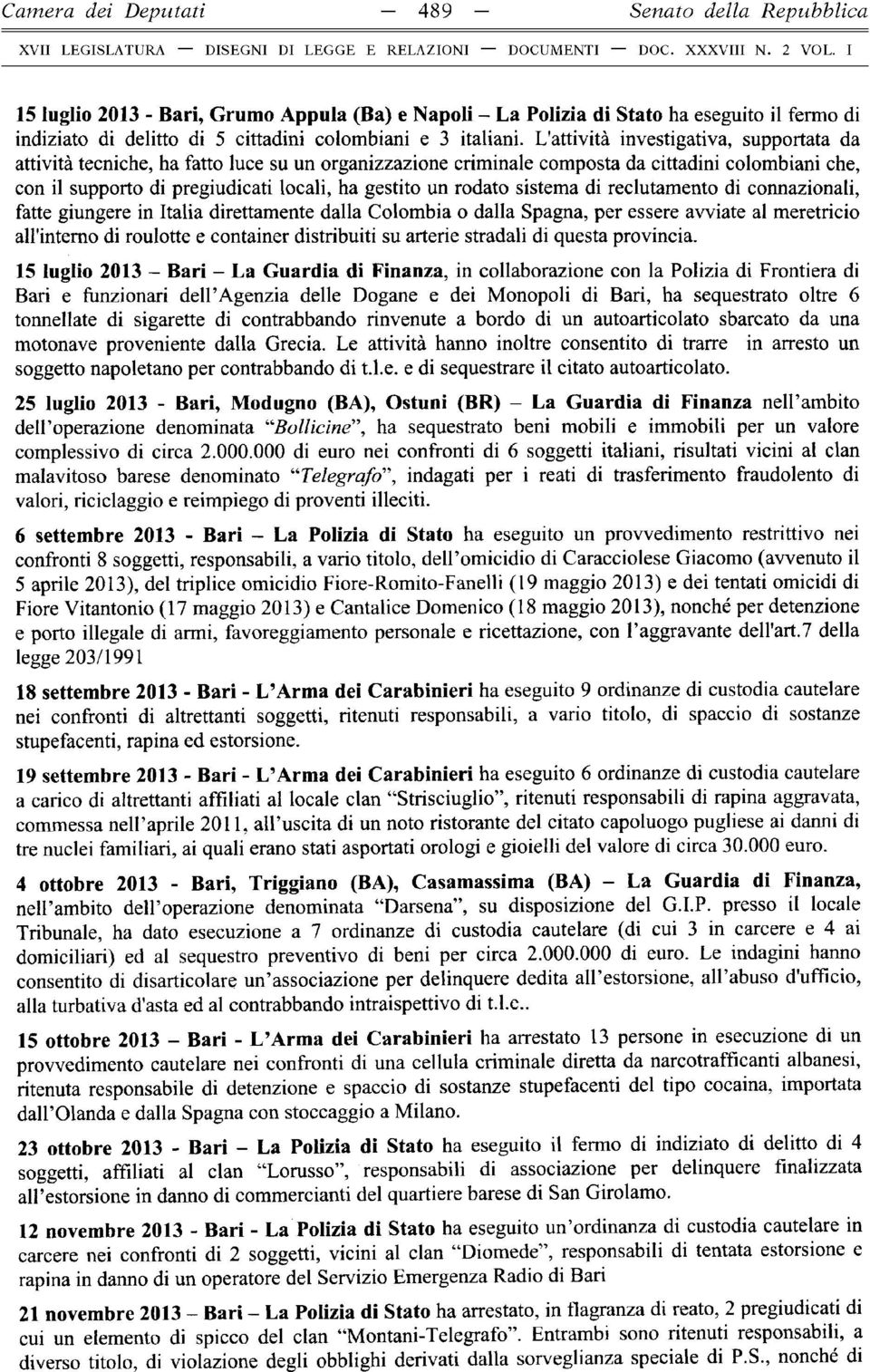 L'attività investigativa, supportata da attività tecniche, ha fatto luce su un organizzazione criminale composta da cittadini colombiani che, con il supporto di pregiudicati locali, ha gestito un