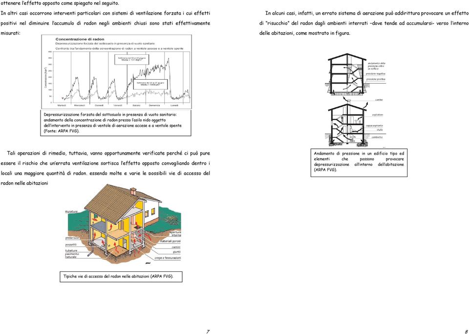 In alcuni casi, infatti, un errato sistema di aerazione può addirittura provocare un effetto di risucchio del radon dagli ambienti interrati dove tende ad accumularsi- verso l interno delle