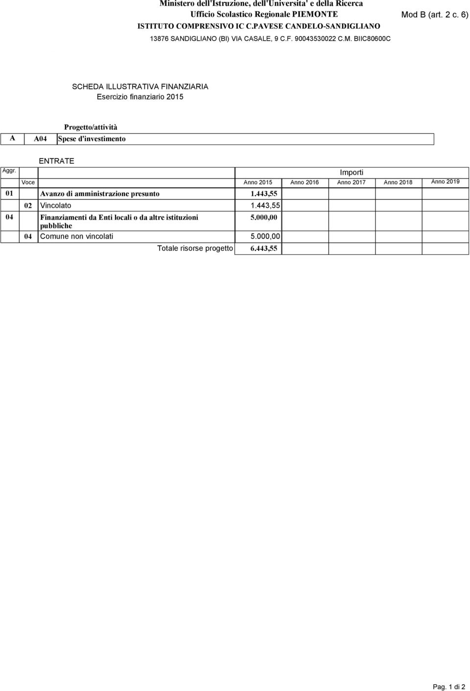 presunto 1.443,55 02 Vincolato 1.