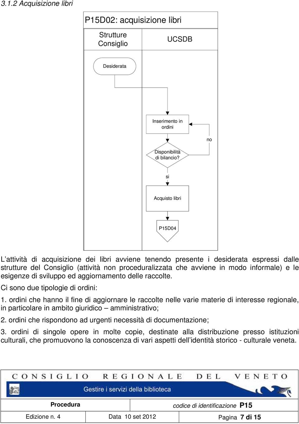 informale) e le esigenze di sviluppo ed aggiornamento delle raccolte. Ci sono due tipologie di ordini: 1.