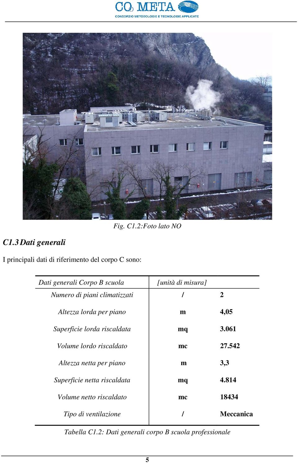 Numero di piani climatizzati / 2 Altezza lorda per piano m 4,05 Superficie lorda riscaldata mq 3.