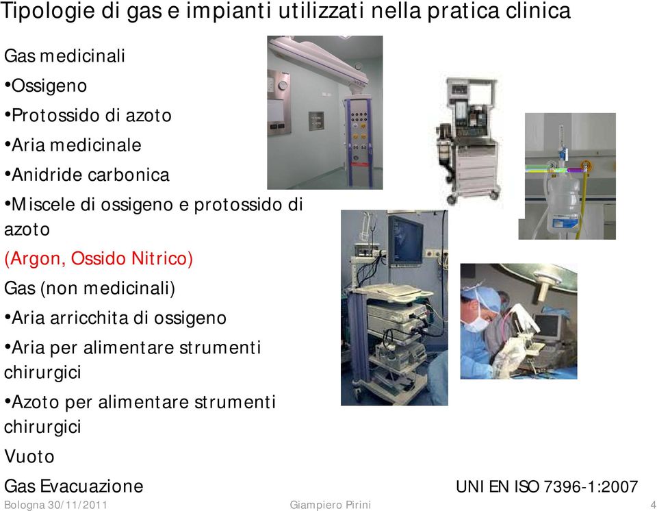 (non medicinali) Aria arricchita di ossigeno Aria per alimentare strumenti chirurgici Azoto per