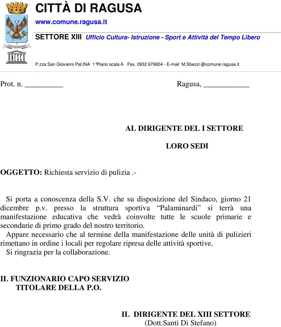 presso la struttura sportiva Palaminardi si terrà una manifestazione educativa che vedrà coinvolte tutte le scuole primarie e secondarie di primo grado del