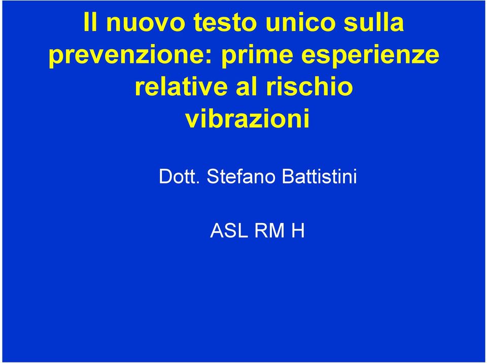 relative al rischio vibrazioni