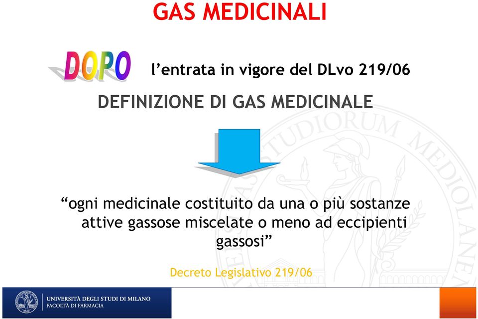 costituito da una o più sostanze attive gassose