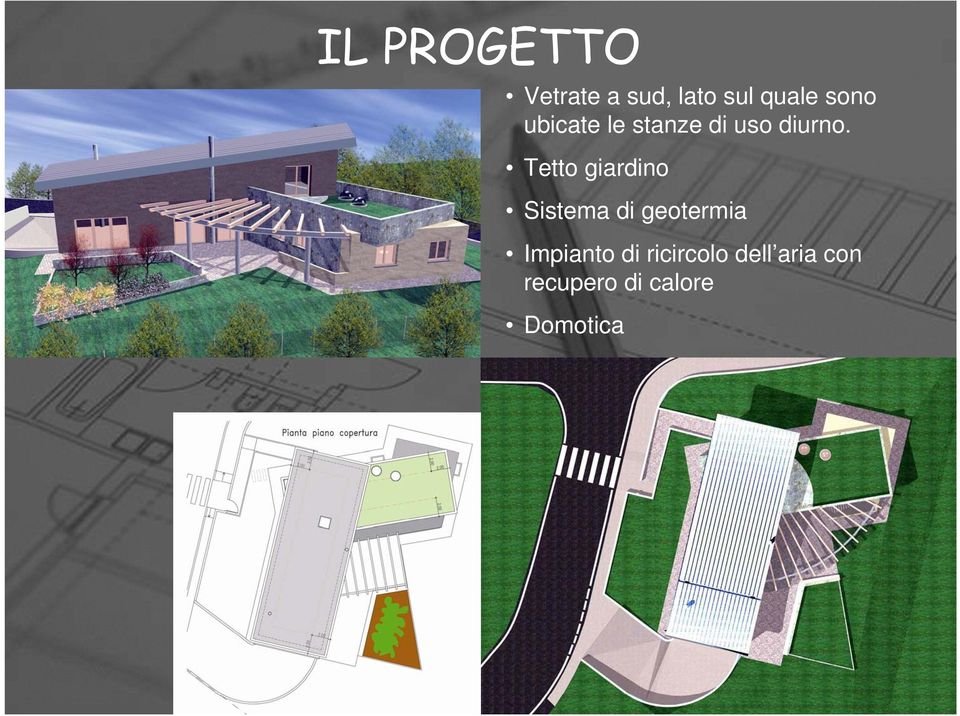 Tetto giardino Sistema di geotermia Impianto