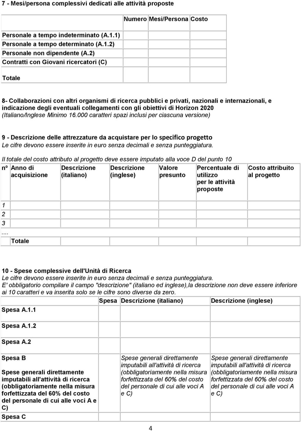 obiettivi di Horizon 2020 (Italiano/Inglese Minimo 16.