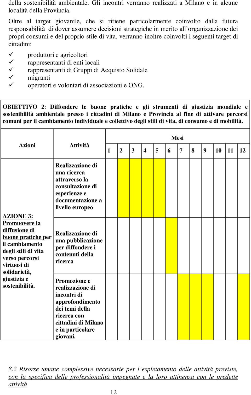 stile di vita, verranno inoltre coinvolti i seguenti target di cittadini: produttori e agricoltori rappresentanti di enti locali rappresentanti di Gruppi di Acquisto Solidale migranti operatori e