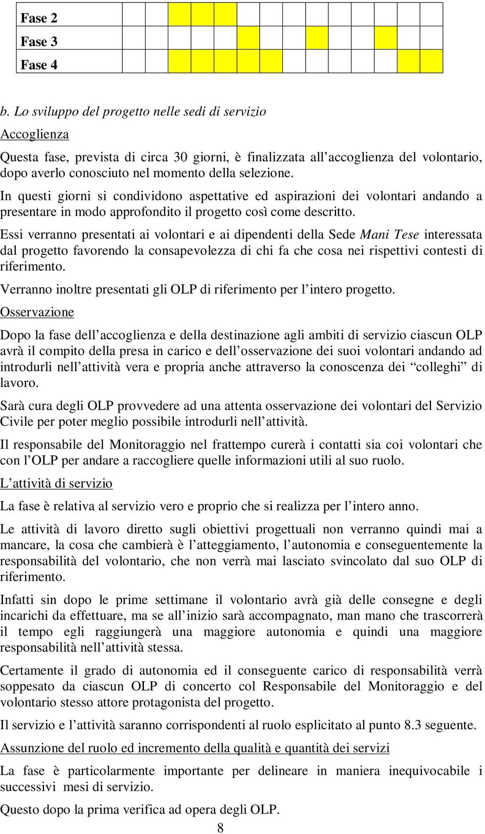 In questi giorni si condividono aspettative ed aspirazioni dei volontari andando a presentare in modo approfondito il progetto così come descritto.