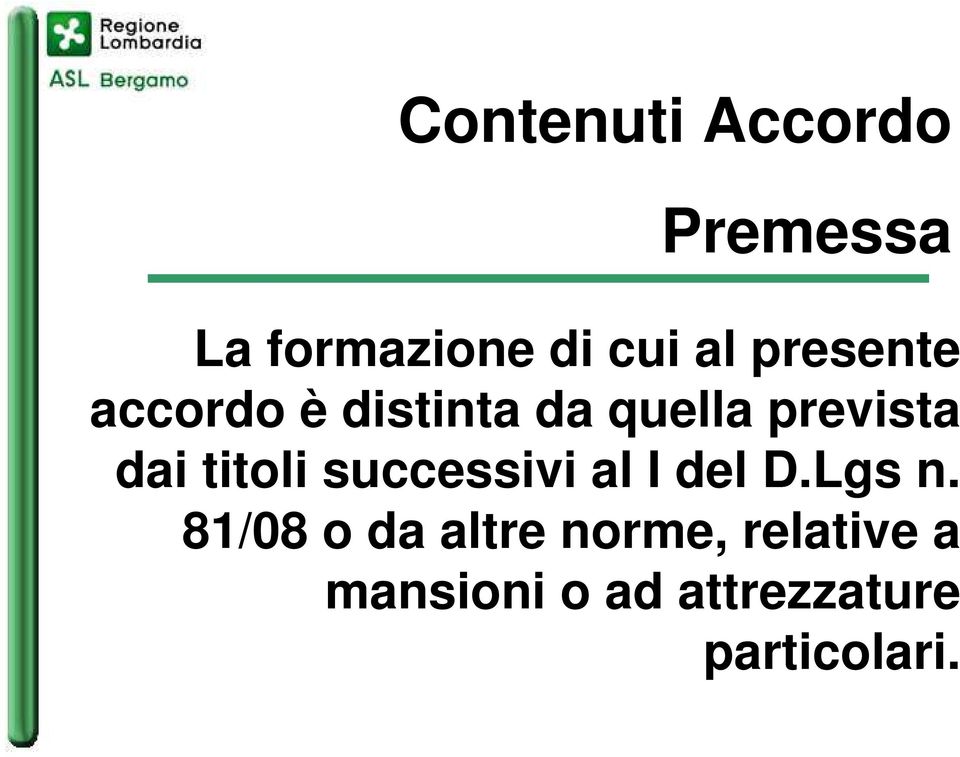 titoli successivi al I del D.Lgs n.