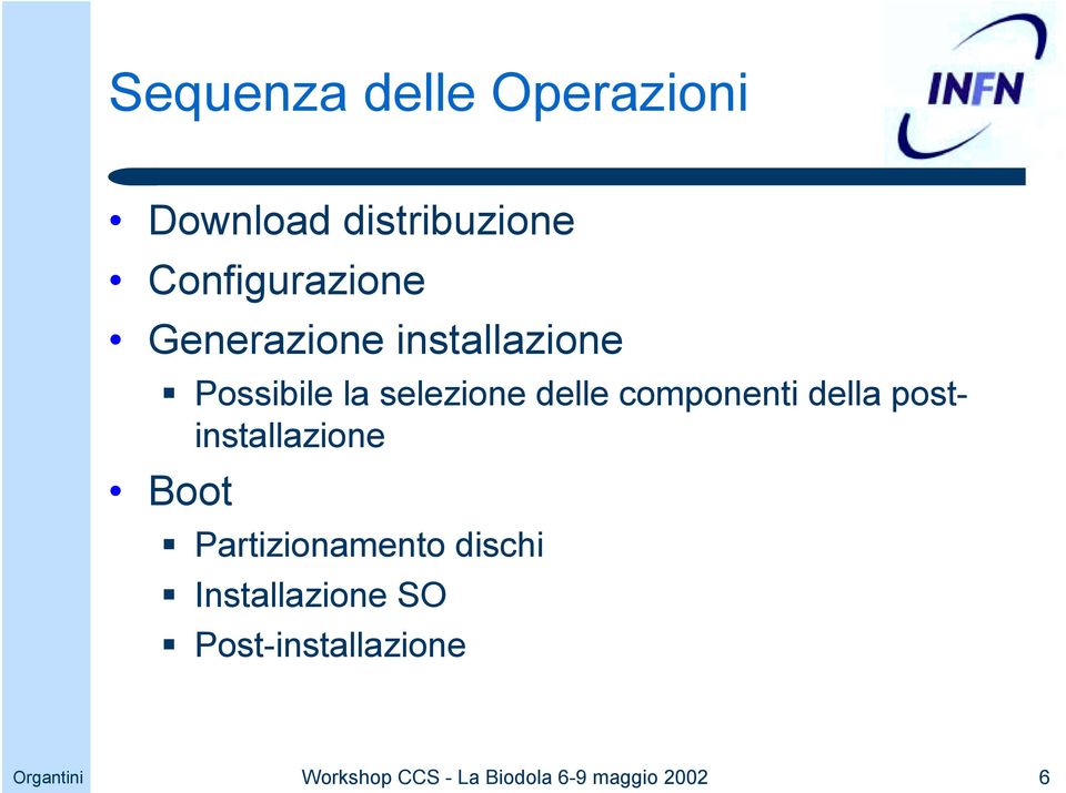 Possibile la selezione delle componenti della