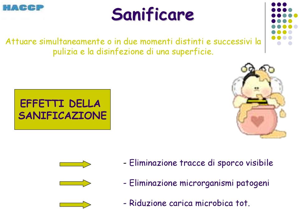 EFFETTI DELLA SANIFICAZIONE - Eliminazione tracce di sporco