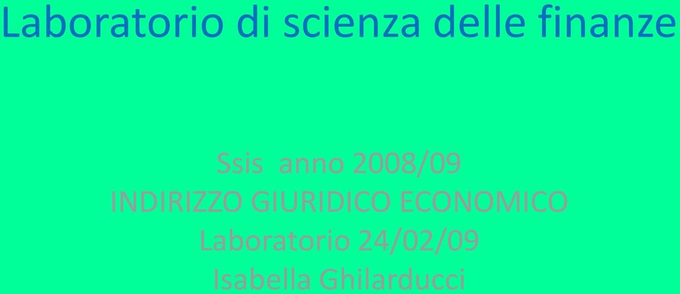 INDIRIZZO GIURIDICO ECONOMICO