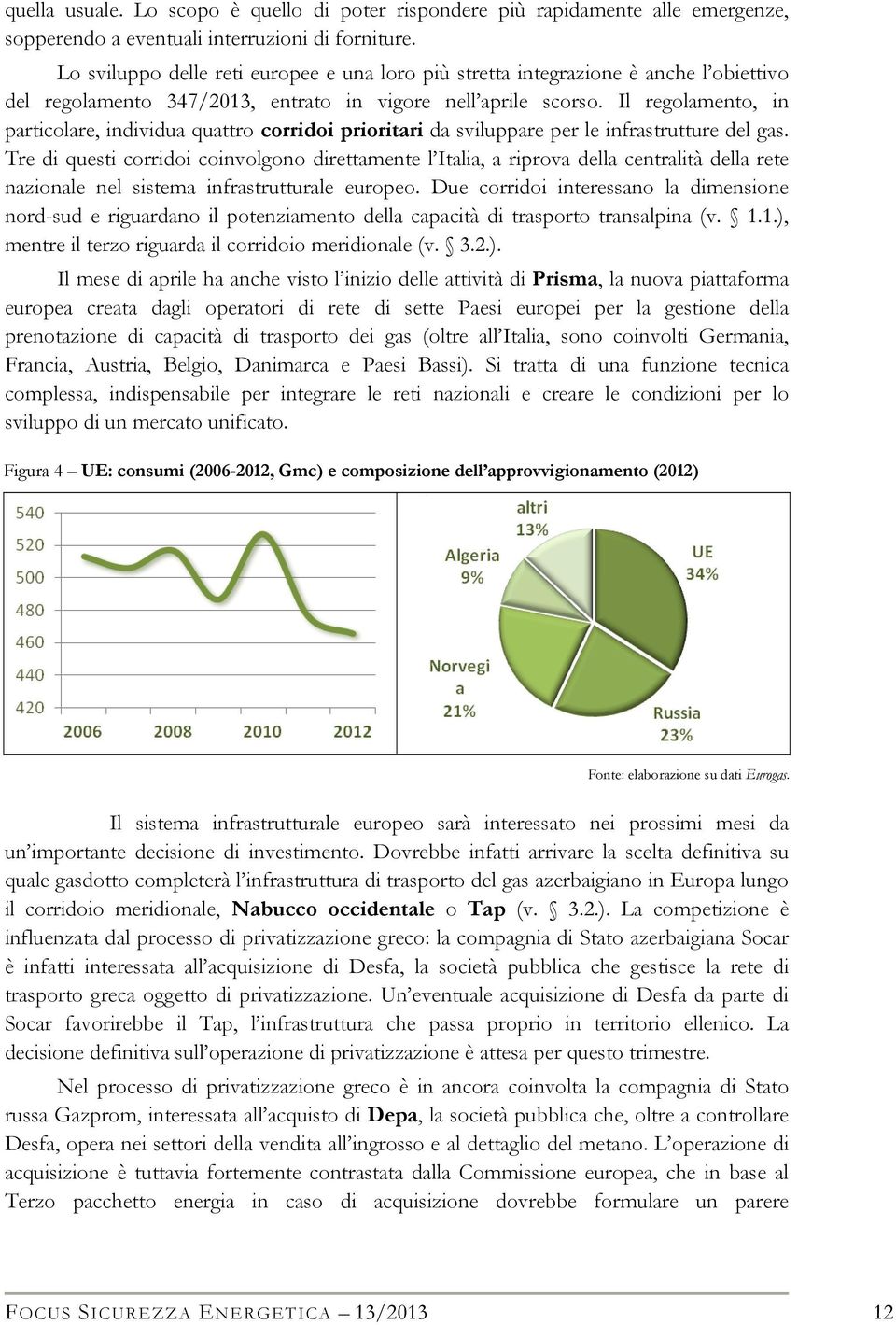 Il regolamento, in particolare, individua quattro corridoi prioritari da sviluppare per le infrastrutture del gas.