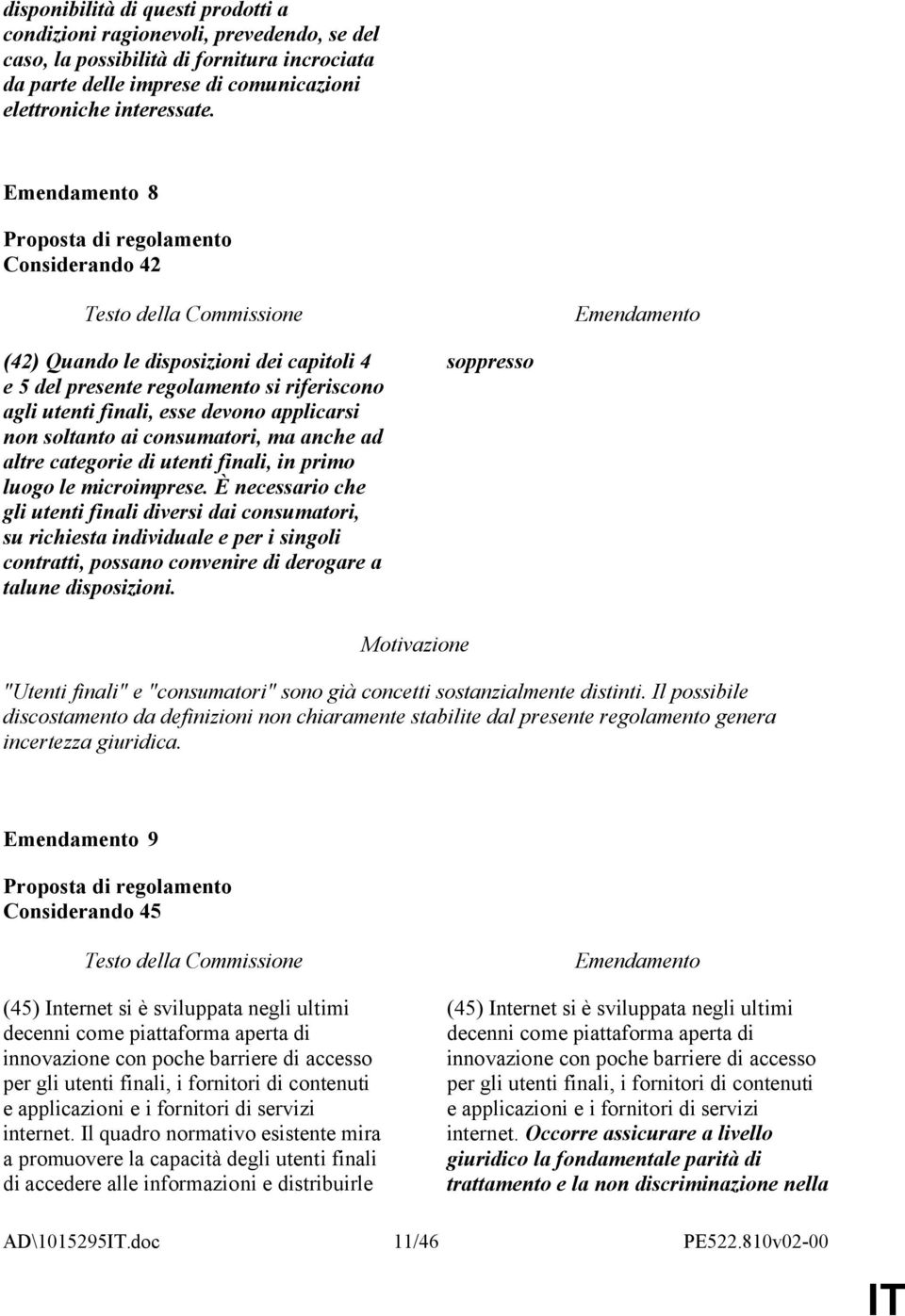 categorie di utenti finali, in primo luogo le microimprese.