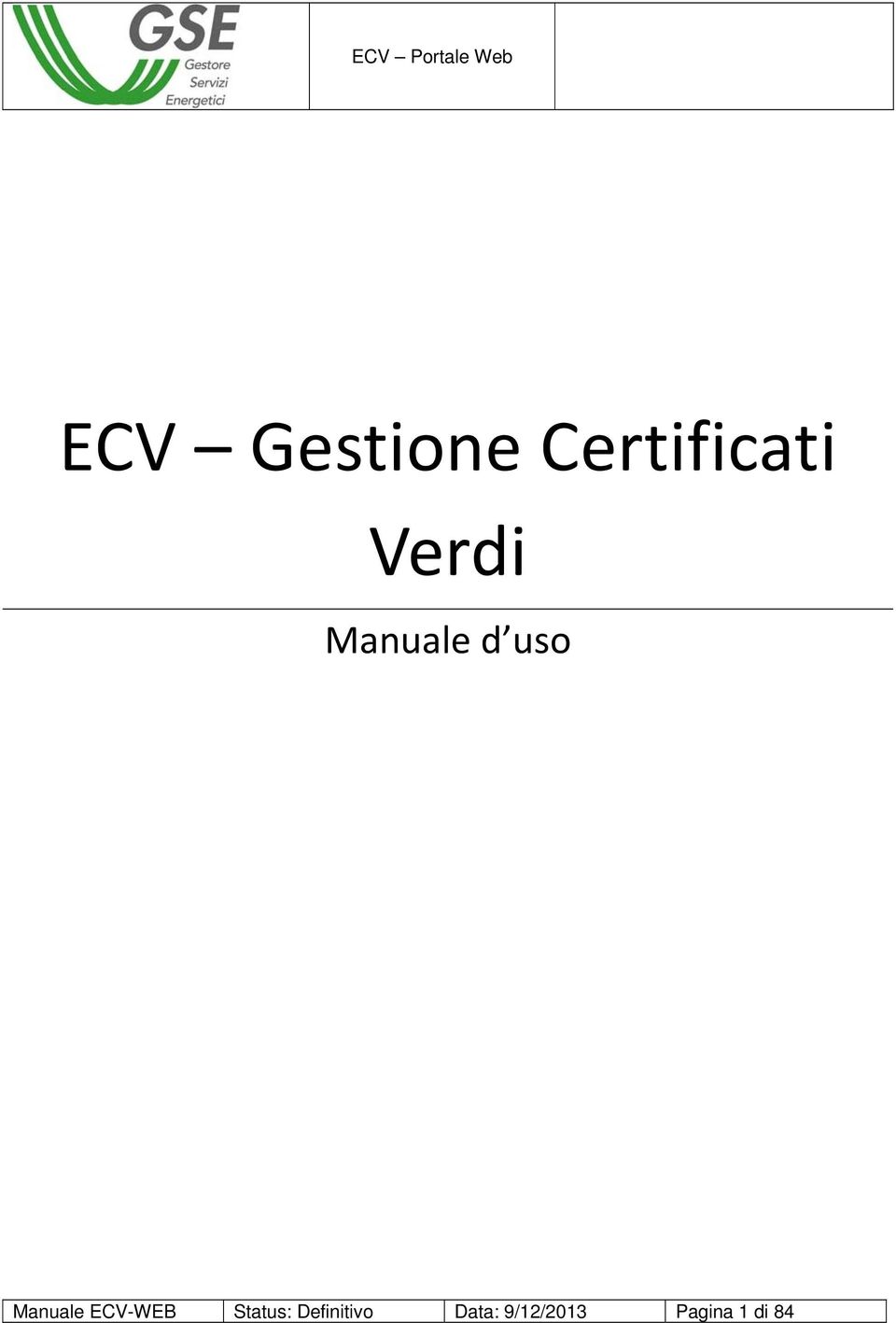 ECV-WEB Status: Definitivo